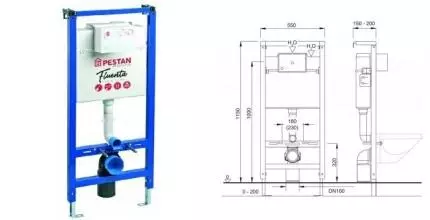 Инсталляция для унитаза «Pestan» Fluenta 40006356 Инсталляция для унитаза «Pestan» Fluenta 40006356