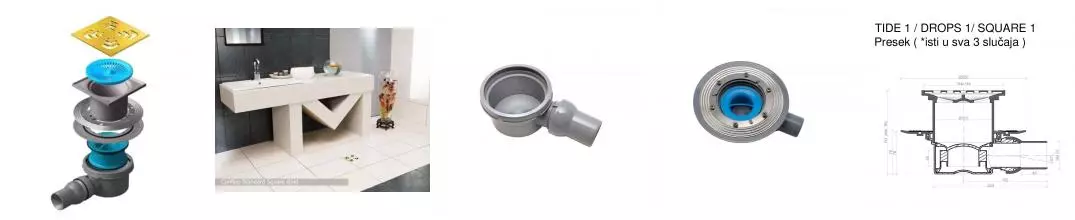 Трап для душа «Pestan» Confluo Standard Square 1 13000136 боковой выпуск Gold Трап для душа «Pestan» Confluo Standard Square 1 13000136 боковой выпуск Gold