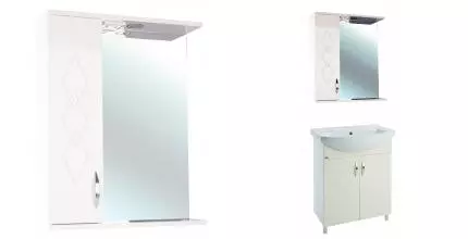 Зеркальный шкаф «Bellezza» Элеганс 60 с подсветкой бежевый левый