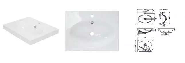 Раковина «Sanita Luxe» Next 60 фарфоровая