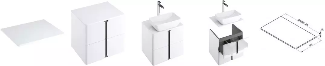 Мебельная столешница «Ravak» Balance 60 MFPB белая Мебельная столешница «Ravak» Balance 60 MFPB белая