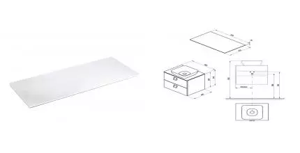 Мебельная столешница «Ravak» Comfort 80 МДФ белая Мебельная столешница «Ravak» Comfort 80 МДФ белая