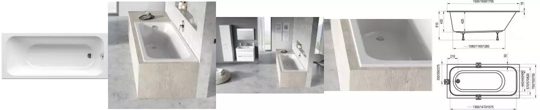 Ванна акриловая «Ravak» Chrome Slim 160/70 без опор без сифона белая Ванна акриловая «Ravak» Chrome Slim 160/70 без опор без сифона белая