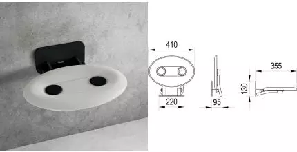Сиденье «Ravak» Ovo-P II нержавеющая сталь, пластик Opal/Black