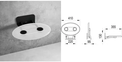Сиденье «Ravak» Ovo-P II нержавеющая сталь, пластик Clear/Black Сиденье «Ravak» Ovo-P II нержавеющая сталь, пластик Clear/Black