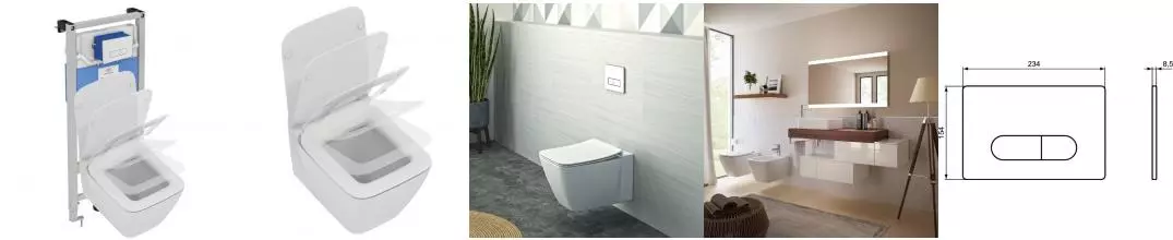Комплект инсталляция с унитазом, крышкой и кнопкой смыва «Ideal Standard» Prosys Strada II P387001 белый Комплект инсталляция с унитазом, крышкой и кнопкой смыва «Ideal Standard» Prosys Strada II P387001 белый