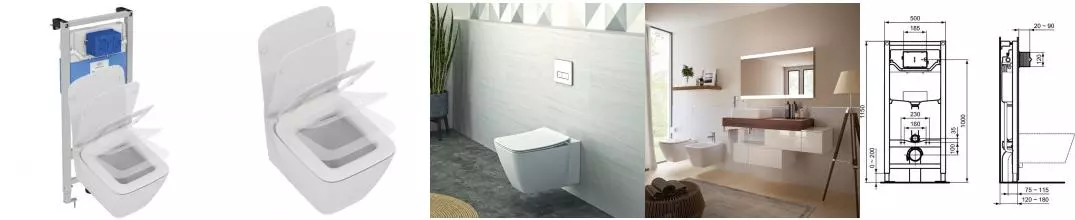 Комплект инсталляция с унитазом «Ideal Standard» Prosys Frame Strada II E387001 белый Комплект инсталляция с унитазом «Ideal Standard» Prosys Frame Strada II E387001 белый