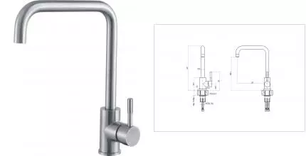 Смеситель для кухонной мойки «Haiba» HB71304-4 нержавеющая сталь