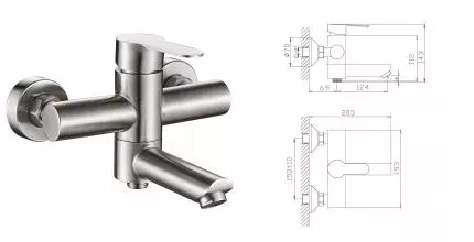 Смеситель для ванны «Haiba» HB60801 никель