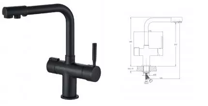 Смеситель для кухни с подключением к фильтру «Haiba» HB70088-7 чёрный