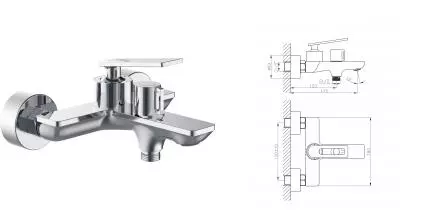 Смеситель для ванны «Haiba» HB60589 хром Смеситель для ванны «Haiba» HB60589 хром