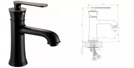 Смеситель для раковины «Haiba» HB10181-7 чёрный/медь