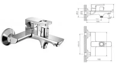 Смеситель для ванны «Haiba» HB60176 хром