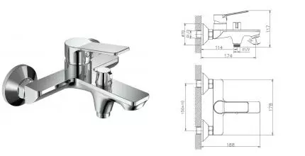 Смеситель для ванны «Haiba» HB60559 хром