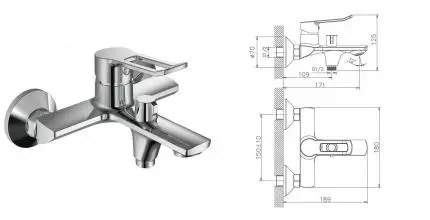 Смеситель для ванны «Haiba» HB60556 хром