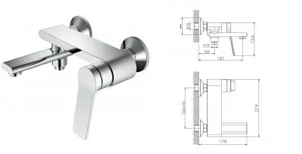 Смеситель для ванны «Haiba» HB60572 хром Смеситель для ванны «Haiba» HB60572 хром