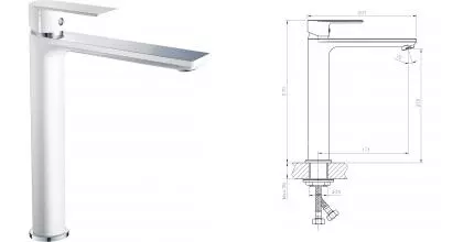 Смеситель для раковины «Haiba» HB11505-8 белый/хром