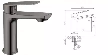 Смеситель для раковины «Haiba» HB10533-3 пепельный