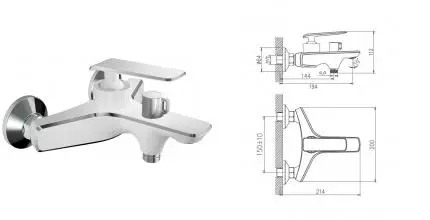 Смеситель для ванны «Haiba» HB60548-8 белый/хром