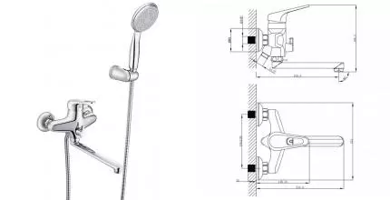 Смеситель для ванны «Lemark» Luna LM4113C хром