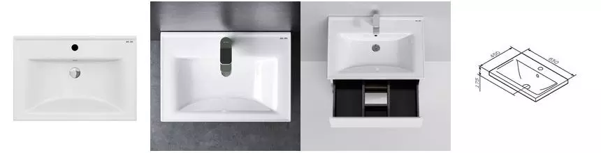 Раковина «Am.Pm» X-Joy 65/45 фарфоровая белая