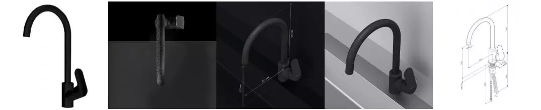 Смеситель для кухни с подключением к фильтру «Am.Pm» Like F8007722 чёрный