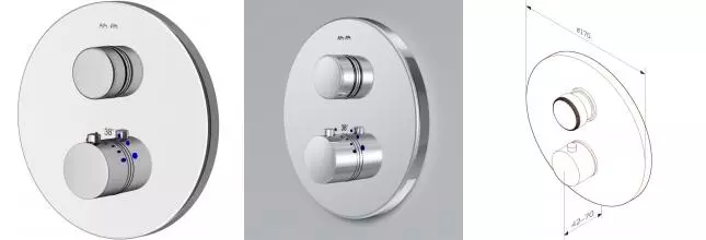 Смеситель для душа «Am.Pm» Inspire V2.0 F50A75700 с термостатом хром