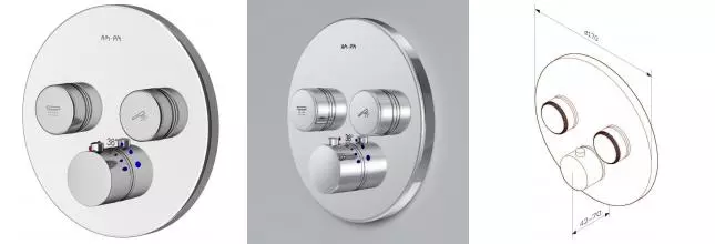 Смеситель для душа «Am.Pm» Inspire V2.0 F50A85700 с термостатом хром Смеситель для душа «Am.Pm» Inspire V2.0 F50A85700 с термостатом хром