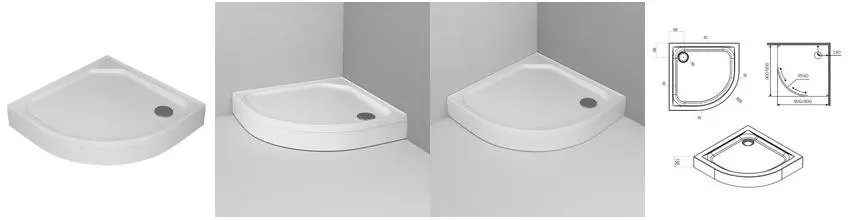 Душевой поддон «Am.Pm» X-Joy Twin Slide W88T-205-080W 80/80 низкий акриловый четверть круга белый с сифоном Душевой поддон «Am.Pm» X-Joy Twin Slide W88T-205-080W 80/80 низкий акриловый четверть круга белый с сифоном