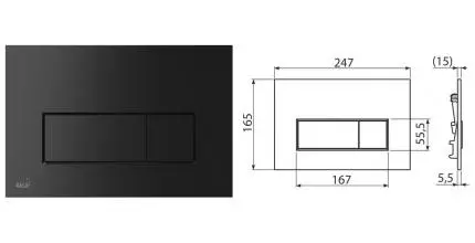 Кнопка смыва «AlcaPlast» M578 черная матовая