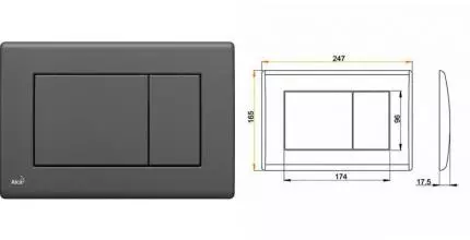 Кнопка смыва «AlcaPlast» M278 черная матовая