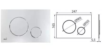 Кнопка смыва «AlcaPlast» M671 хром глянец