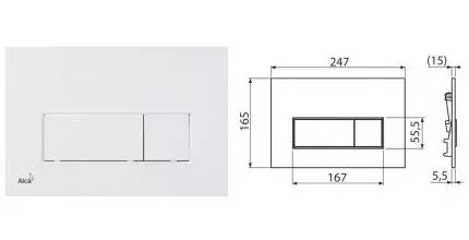 Кнопка смыва «AlcaPlast» M576 белая матовая