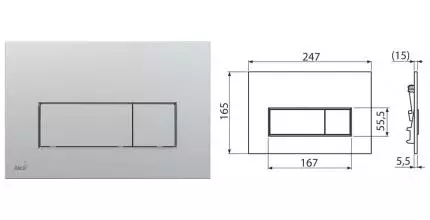 Кнопка смыва «AlcaPlast» M572 пластик хром матовый Кнопка смыва «AlcaPlast» M572 пластик хром матовый