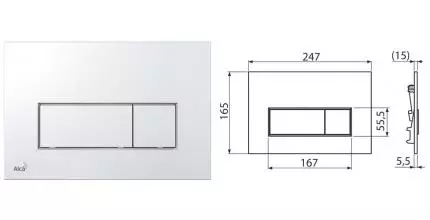 Кнопка смыва «AlcaPlast» M571 пластик хром Кнопка смыва «AlcaPlast» M571 пластик хром
