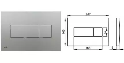 Кнопка смыва «AlcaPlast» M372 хром матовый Кнопка смыва «AlcaPlast» M372 хром матовый