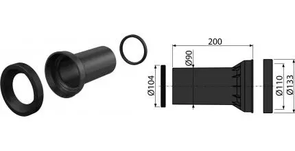 Патрубок для инсталляций «AlcaPlast» M902