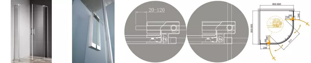 Душевой угол-ограждение «Cezares» SLIDER-R-2-80/90-C-Cr 90/90 прозрачный/хром четверть круга без поддона Душевой угол-ограждение «Cezares» SLIDER-R-2-80/90-C-Cr 90/90 прозрачный/хром четверть круга без поддона