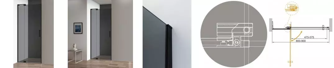 Душевая дверь «Cezares» SLIDER-B-1-80/90-GRIGIO-NERO 90/195 тонированная/чёрная универсальная Душевая дверь «Cezares» SLIDER-B-1-80/90-GRIGIO-NERO 90/195 тонированная/чёрная универсальная