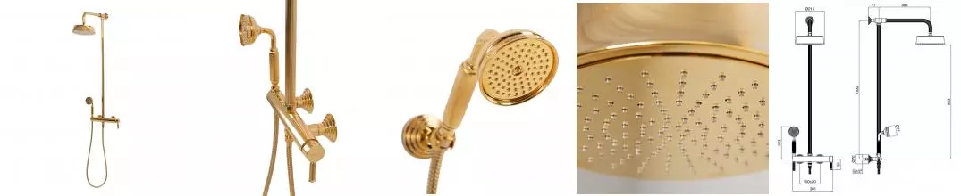 Душевая система «Cezares» OLIMP-CD-03/24-L золото