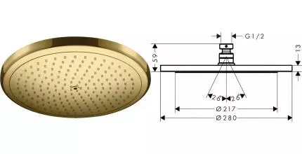 Верхний душ «Hansgrohe» Croma 26220990 полированное золото