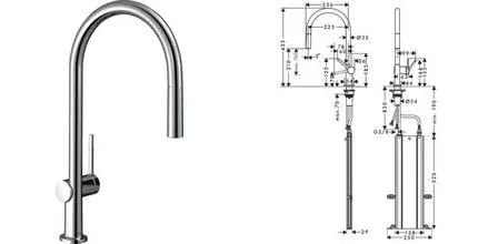 Смеситель для кухонной мойки «Hansgrohe» Talis M54 72803000 с выдвижным изливом хром Смеситель для кухонной мойки «Hansgrohe» Talis M54 72803000 с выдвижным изливом хром
