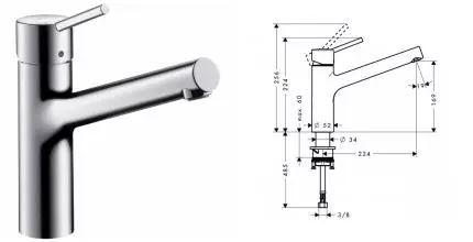 Смеситель для кухонной мойки «Hansgrohe» Talis S 32851000 хром Смеситель для кухонной мойки «Hansgrohe» Talis S 32851000 хром