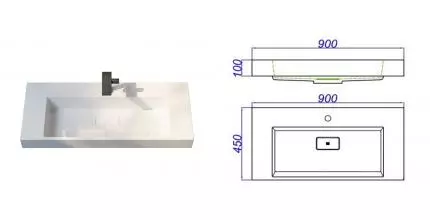 Раковина «Aqwella» Toledo 90 литьевой мрамор белая