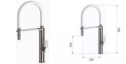 Смеситель для кухонной мойки «Remer» Elegant Gourmet SR505 хром/белый