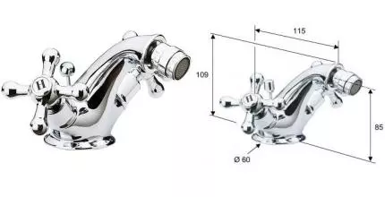 Смеситель для биде «Remer» Liberty 23LICE с донным клапаном хром