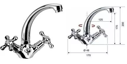 Смеситель для раковины «Remer» Liberty 13CLICE с донным клапаном хром