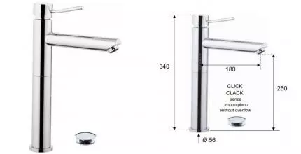 Смеситель для раковины «Remer» Minimal N10LXLB с донным клапаном хром Смеситель для раковины «Remer» Minimal N10LXLB с донным клапаном хром