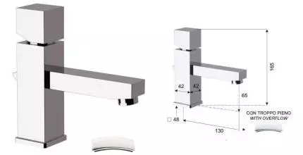 Смеситель для раковины «Remer» SQ 3 S103 с донным клапаном хром