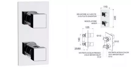 Смеситель для душа «Remer» SQ 3 S933 хром